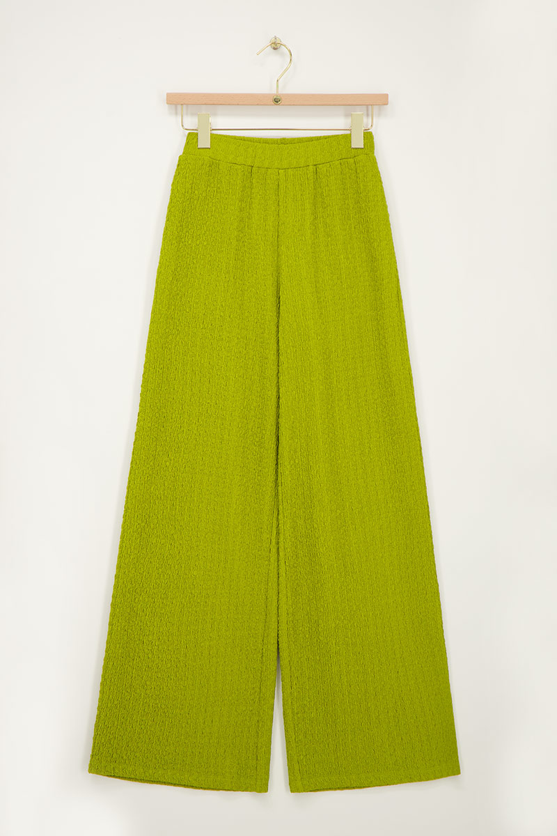 Green wide leg trousers with structure | My Jewellery