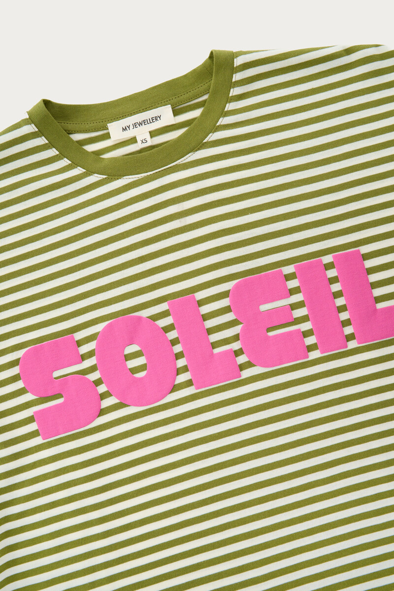 Green striped T-shirt "Soleil" | My Jewellery
