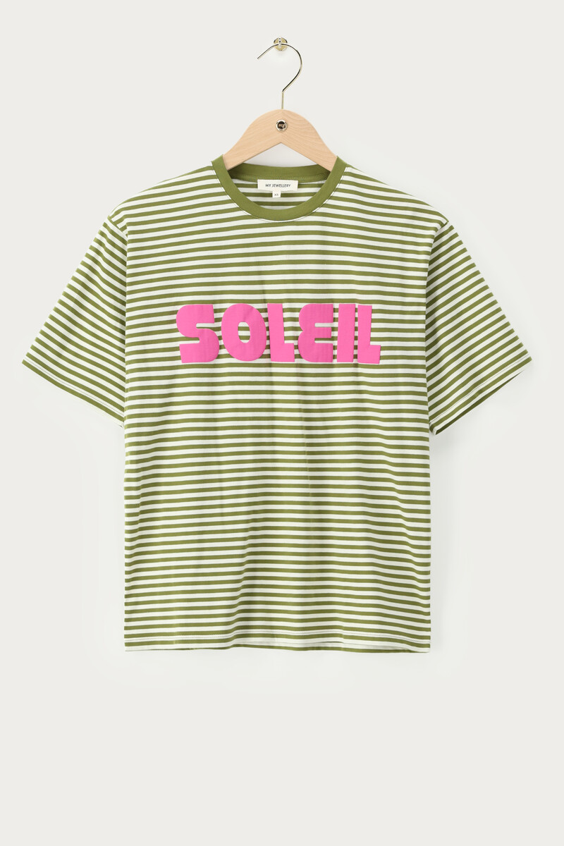 Green striped T-shirt "Soleil" | My Jewellery