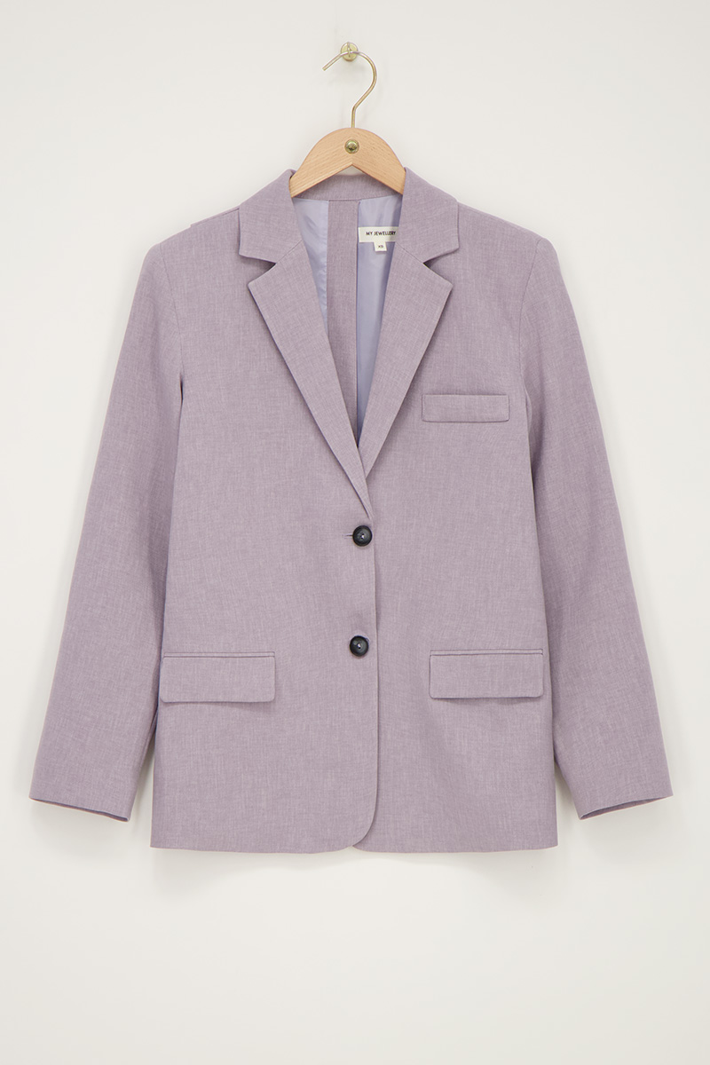 Grey blazer with slit | My Jewellery