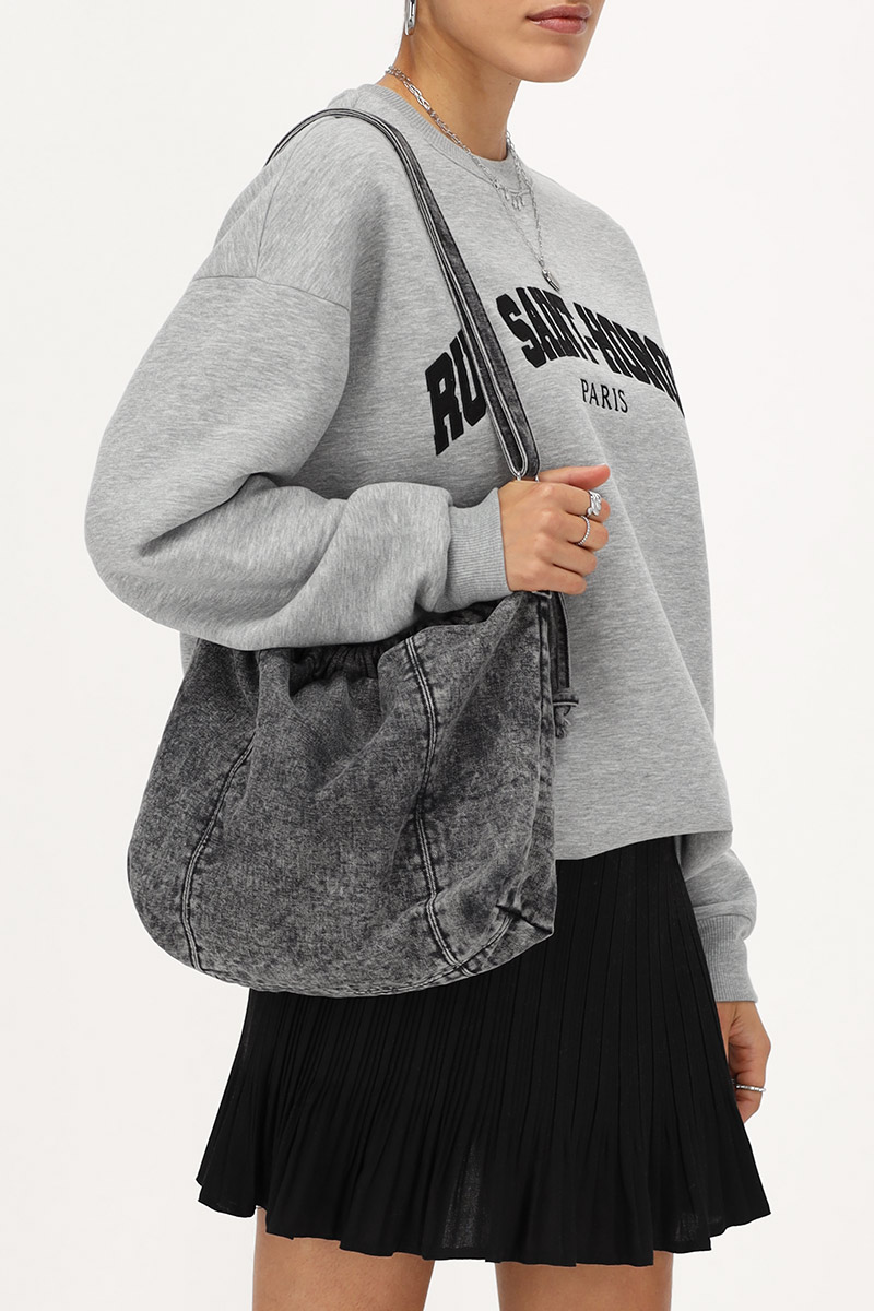 Grey shoulder bag denim | My Jewellery