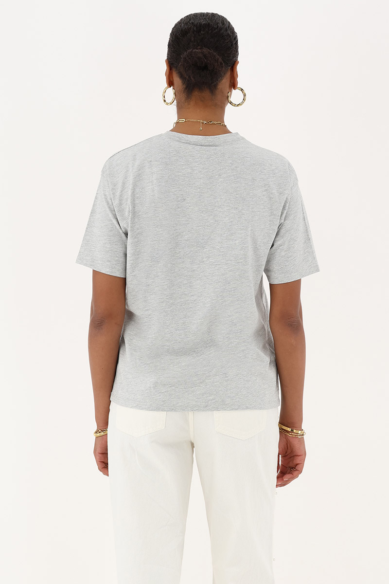 Grey T-shirt "Bonheur" | My Jewellery