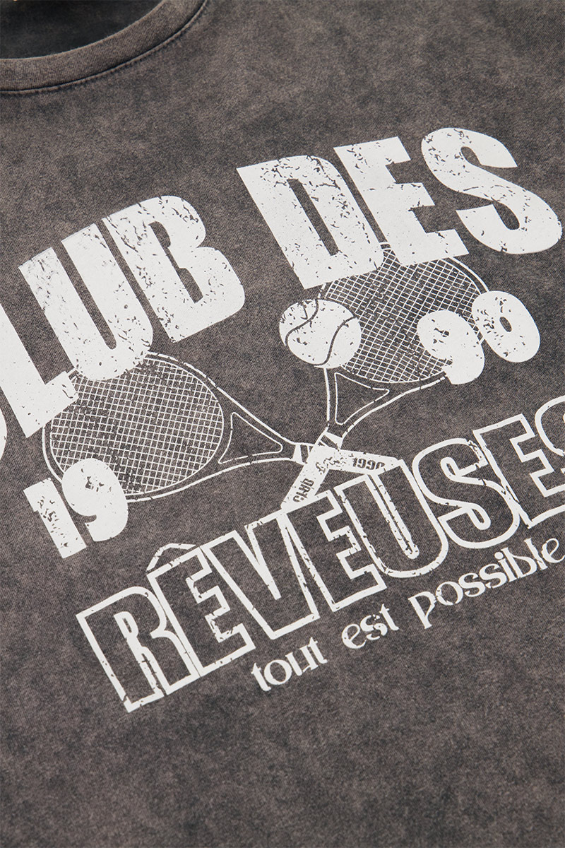 Grey T-shirt " Club des rêveuses" | My Jewellery