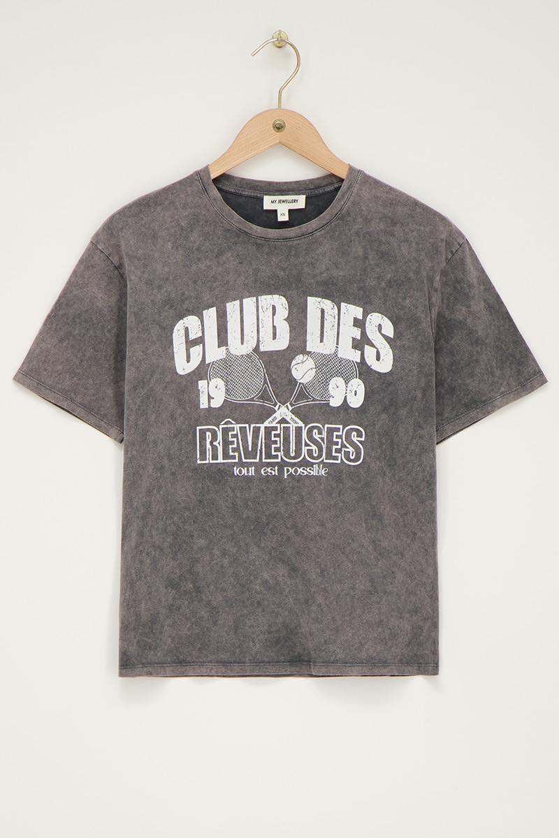 Grey T-shirt " Club des rêveuses" | My Jewellery