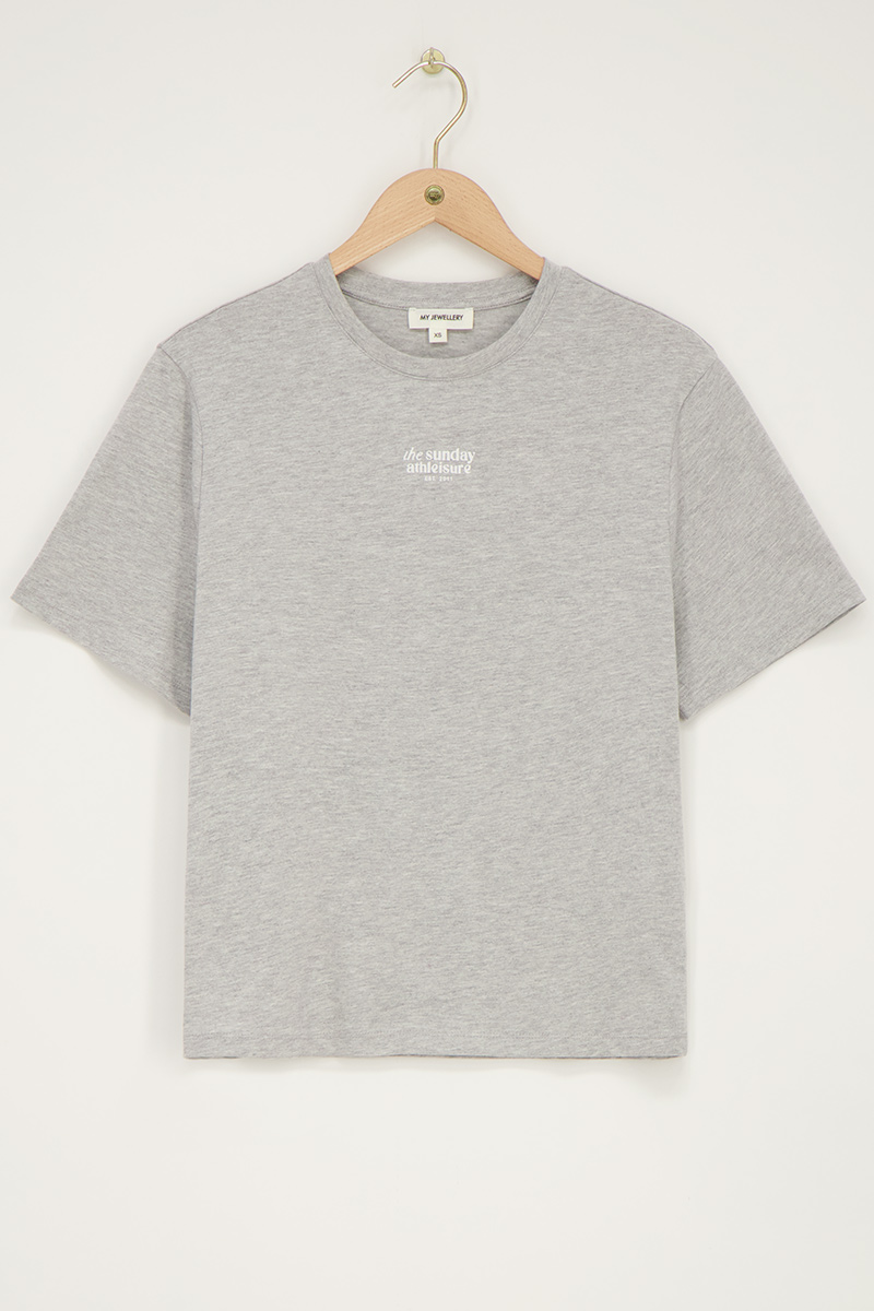 Grey T-shirt sports and patches | My Jewellery