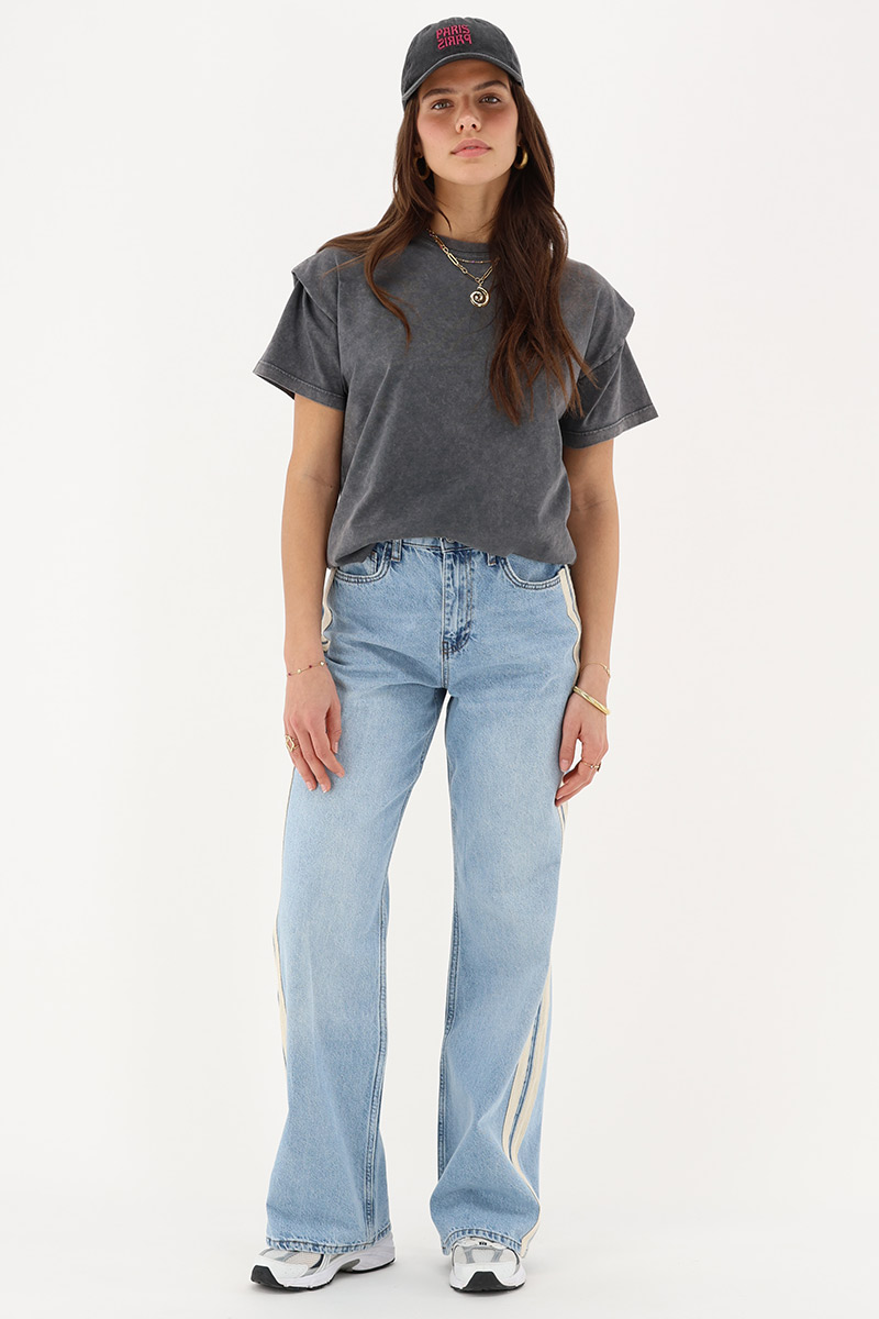 Grey T-shirt with sleeve detail | My Jewellery