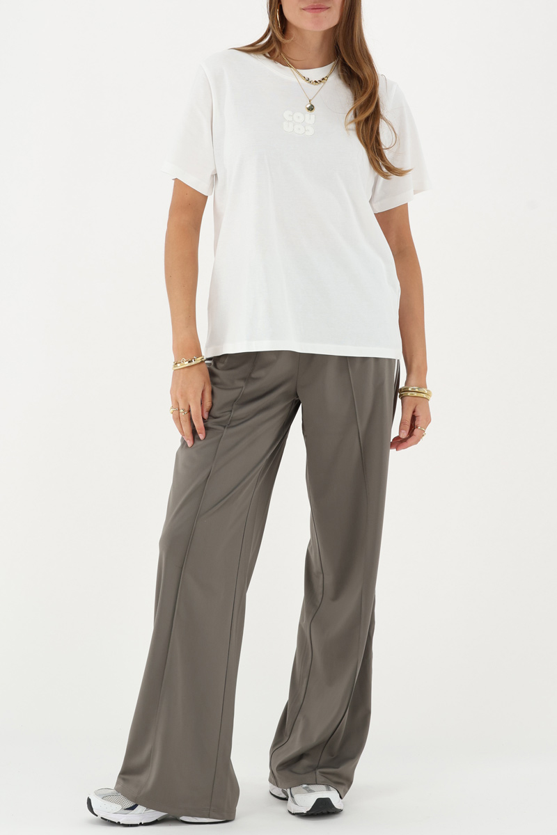 Grey wide jogger pants with stripes | My Jewellery
