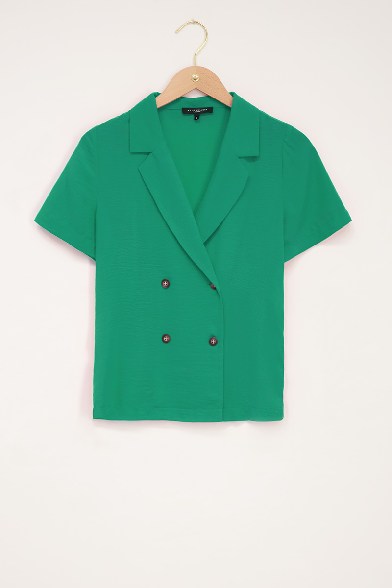 Grüne Bluse mit zwei Knöpfen | My Jewellery