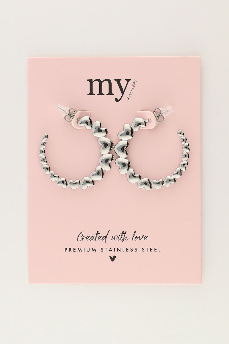 Earrings with flat hearts | My Jewellery