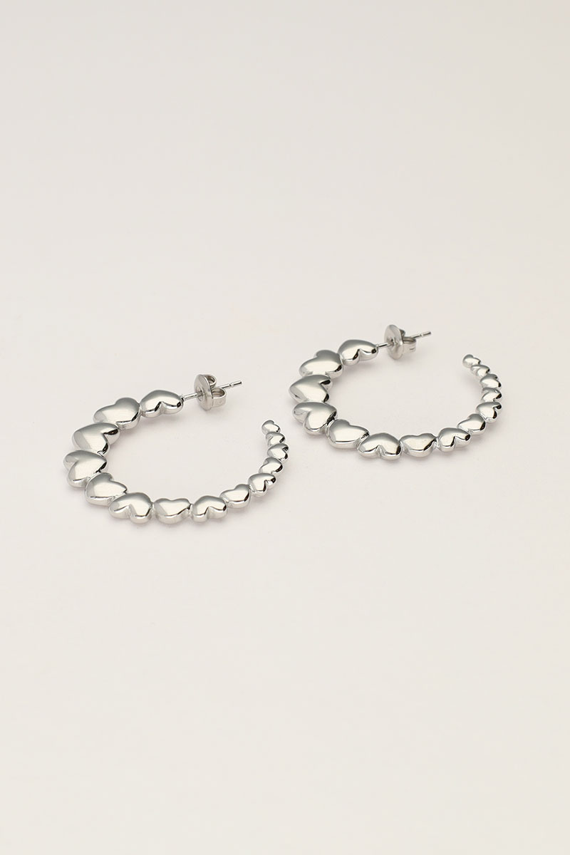 Earrings with flat hearts | My Jewellery