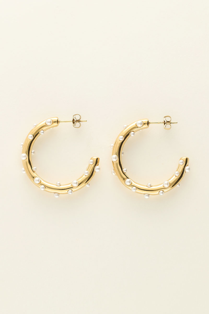 Hoop earrings with small pearls | My Jewellery