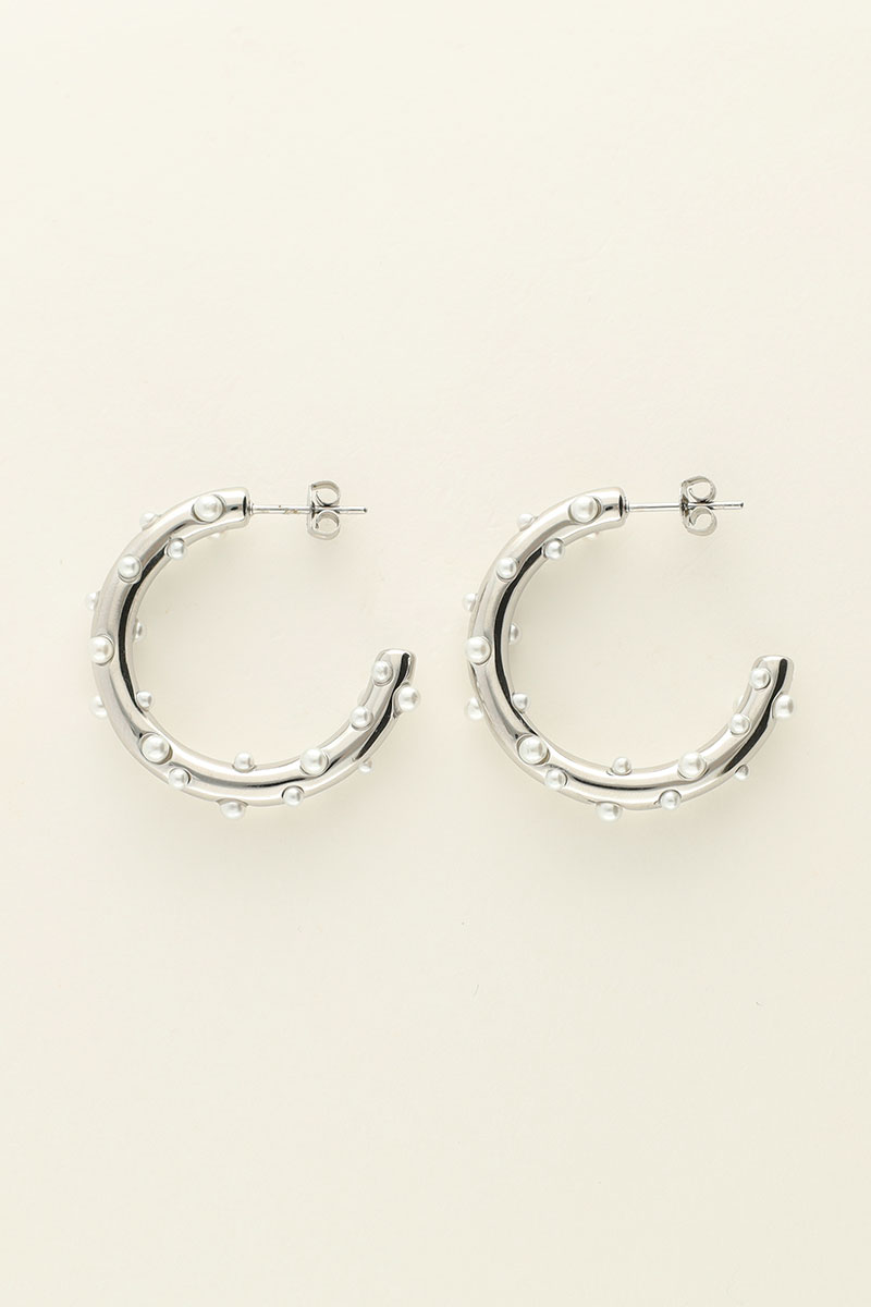 Hoop earrings with small pearls | My Jewellery