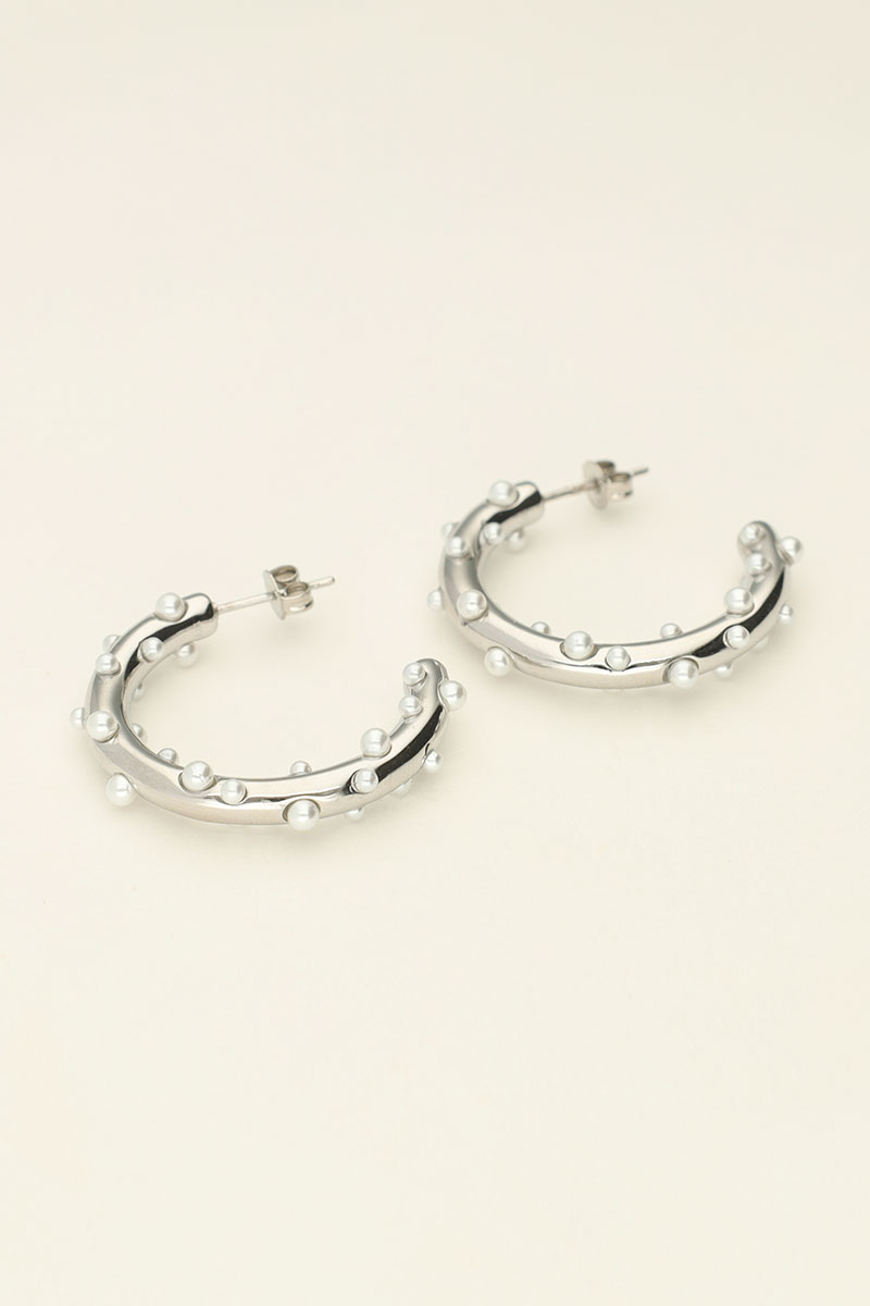 Hoop earrings with small pearls | My Jewellery