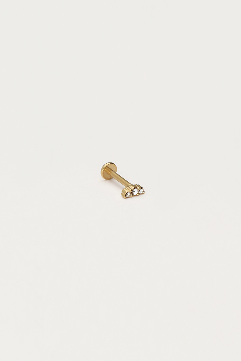 Iconic ear piercing with three rhinestones | My Jewellery 