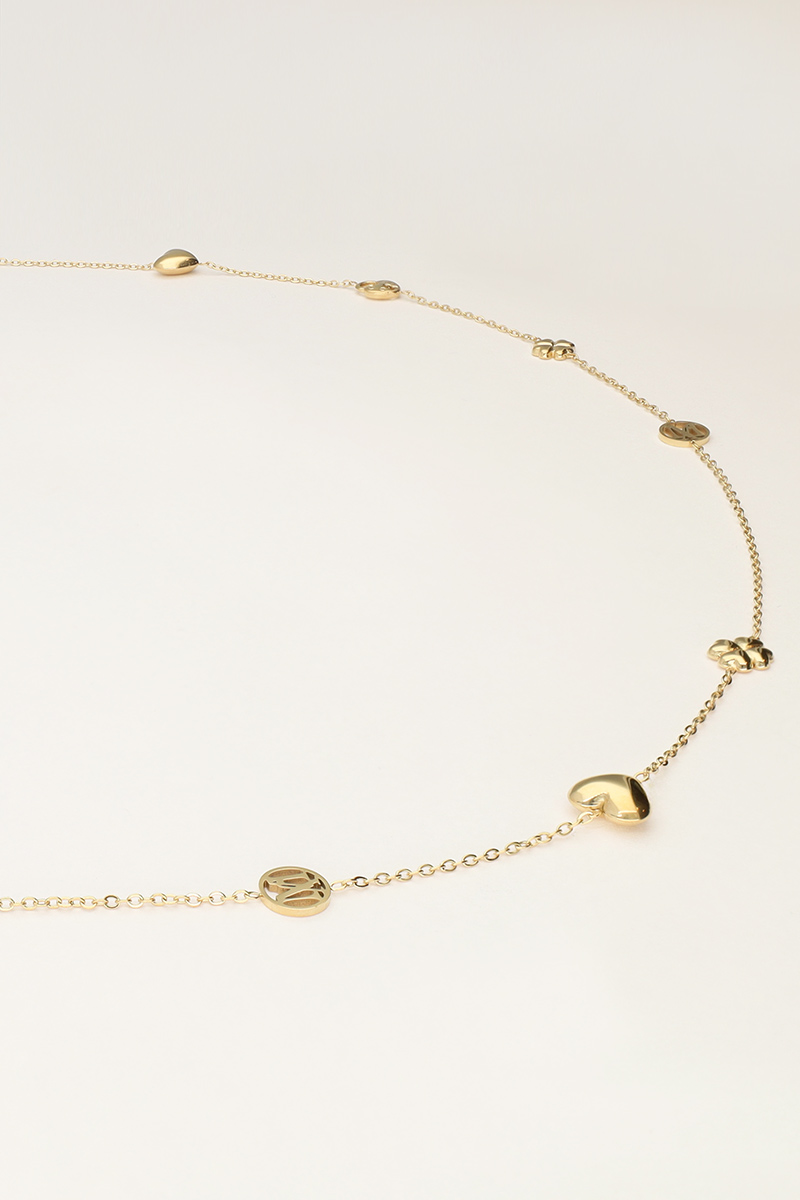 Iconic long necklace with hearts and clovers | My Jewellery
