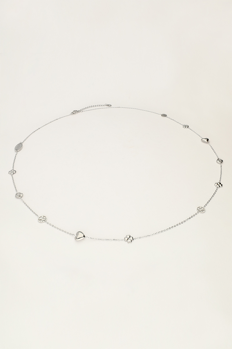 Iconic long necklace with hearts and clovers | My Jewellery