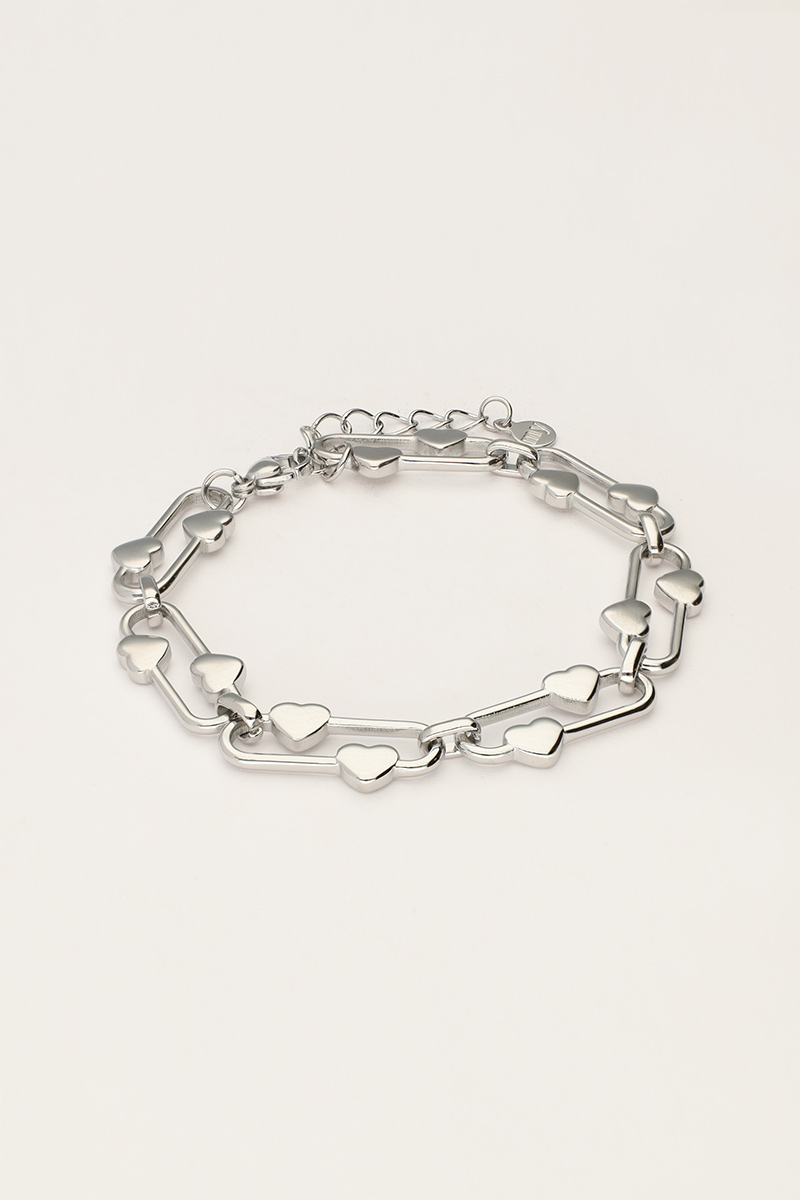 Iconic armband ovaal met hartjes