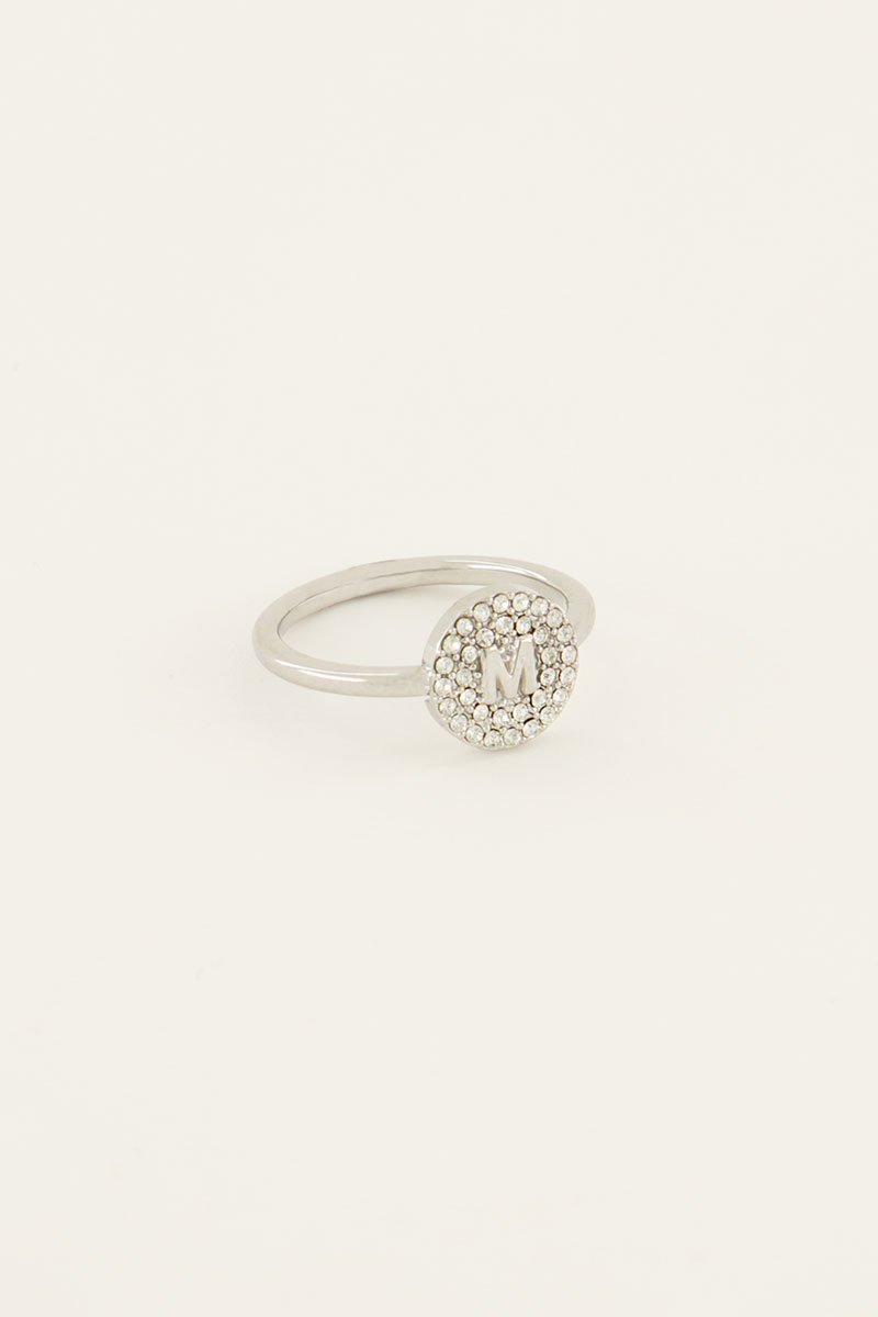 Bagueà initiale avec strass | - My jewellery - Modalova