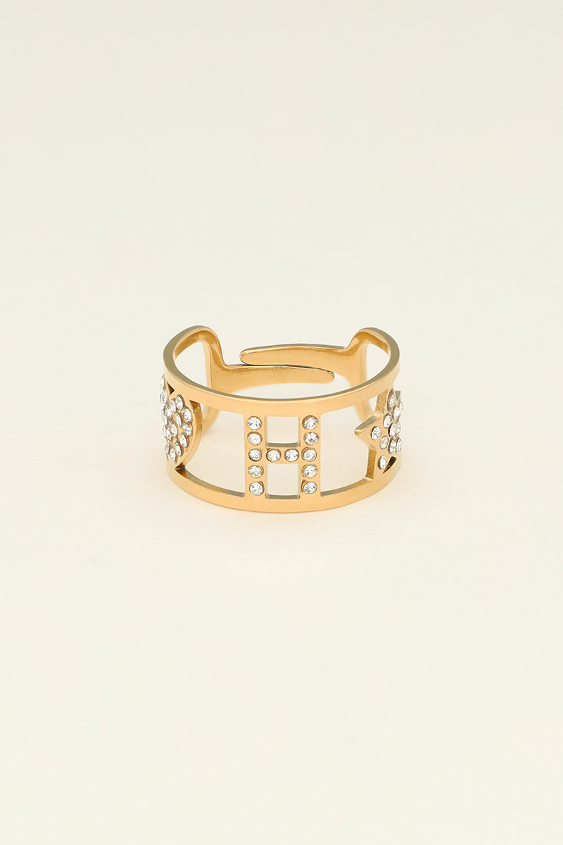 Buchstaben-Ring mit Steinen | My Jewellery