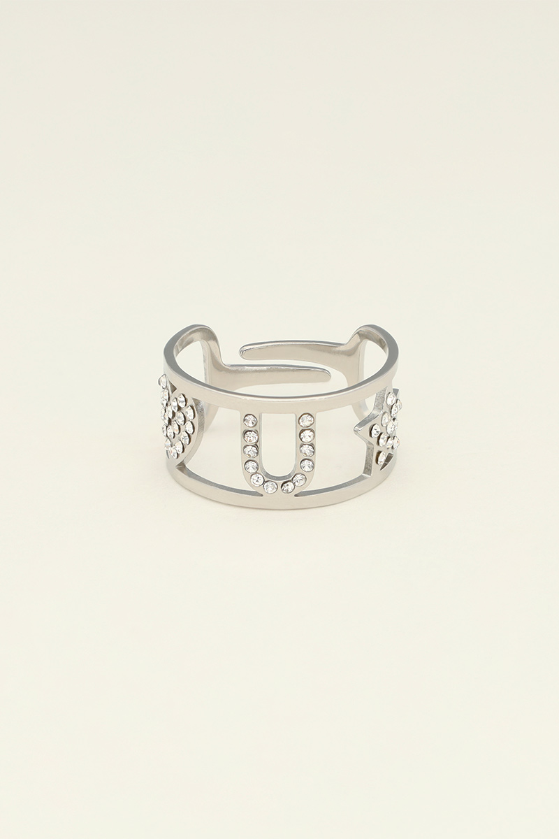 Bague ajustableà initiale My Jewellery Argenté One size femme