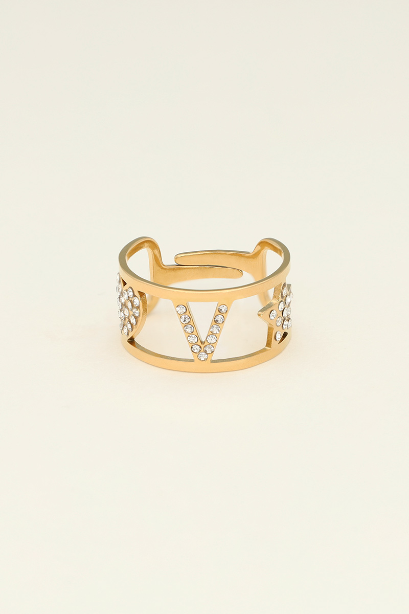 Buchstaben-Ring mit Steinen | My Jewellery
