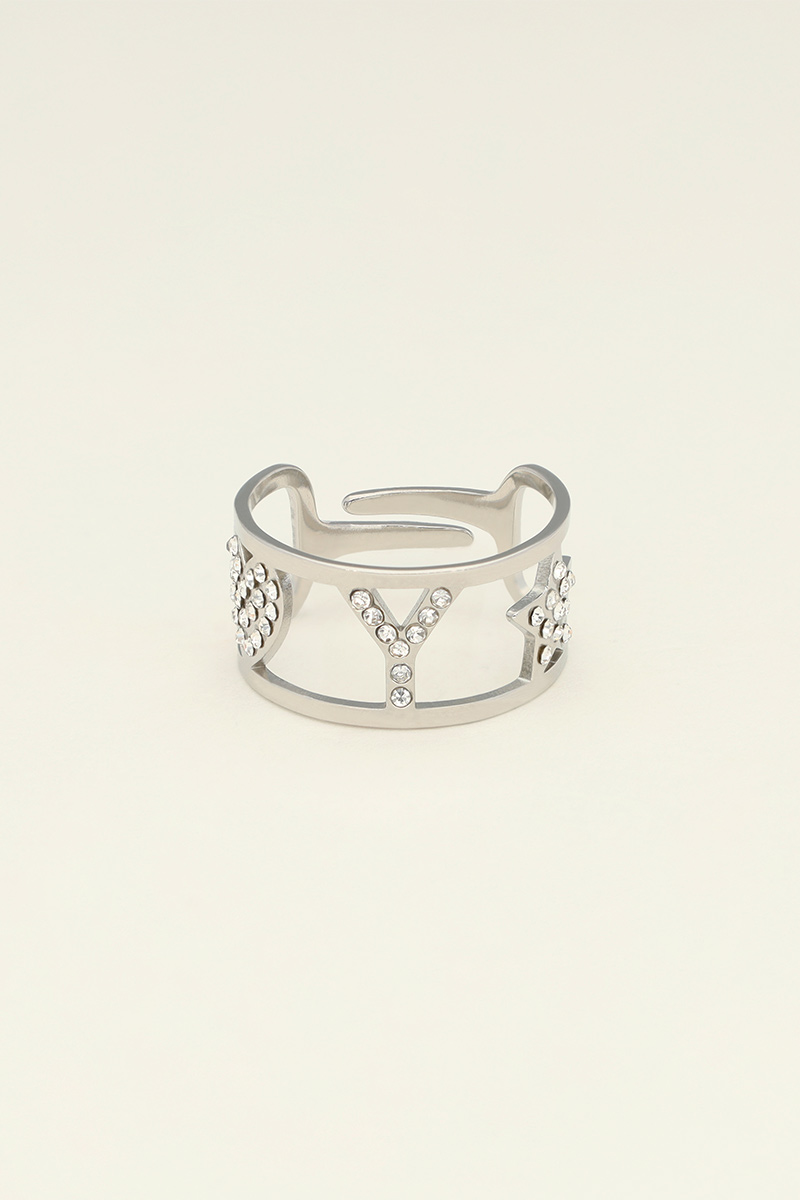 Bague ajustableà initiale My Jewellery Argenté One size femme