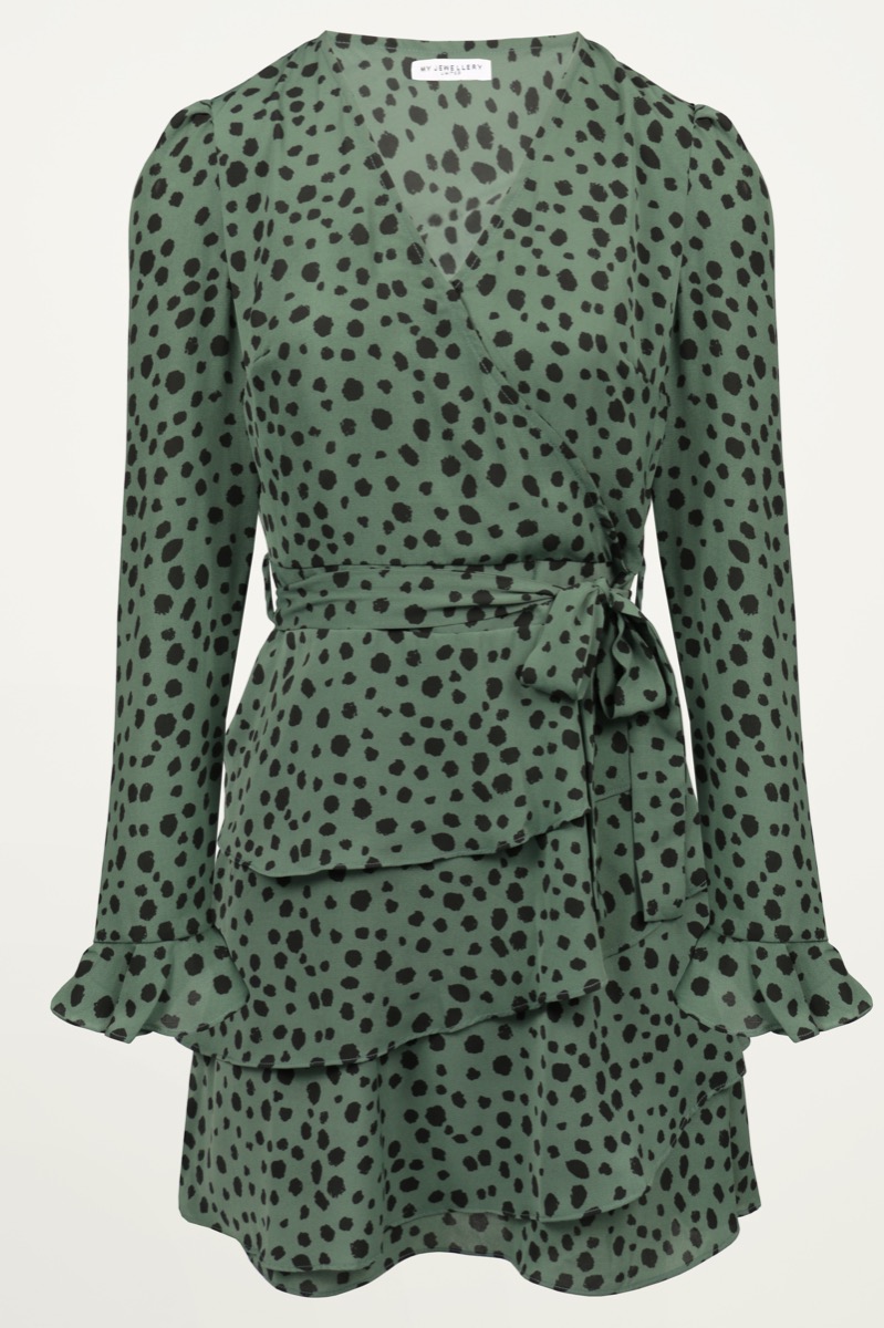 Donkergroene jurk cheetah&ruffles | - My jewellery - Modalova