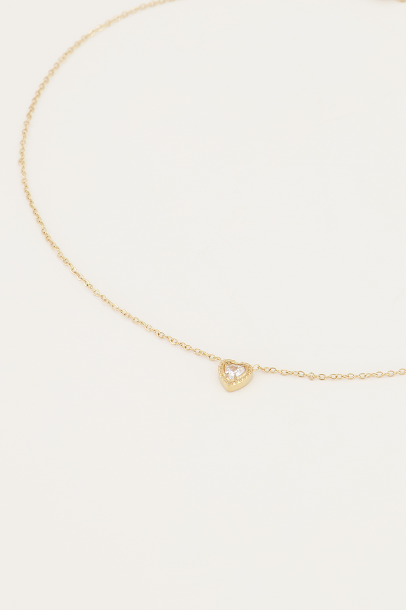 Necklace heart rhinestone