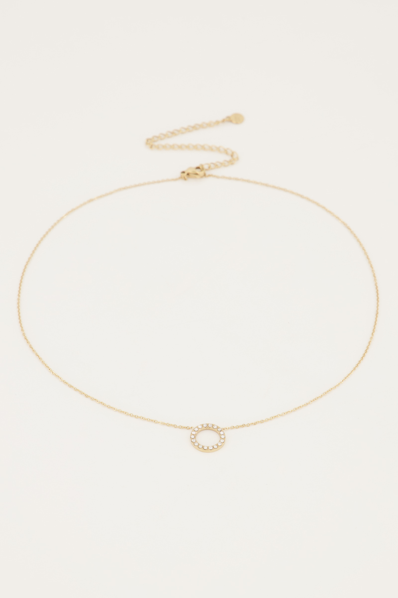 Ketting open rondje strass