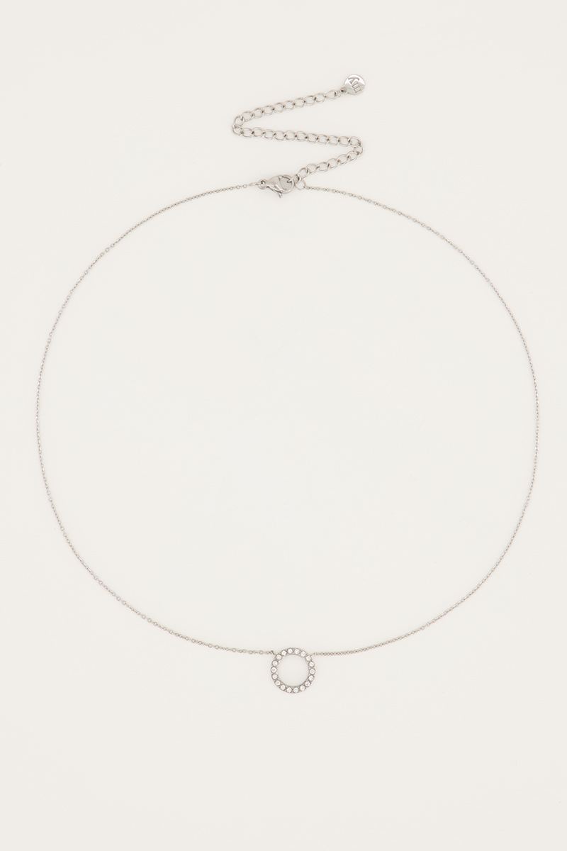 Ketting open rondje strass
