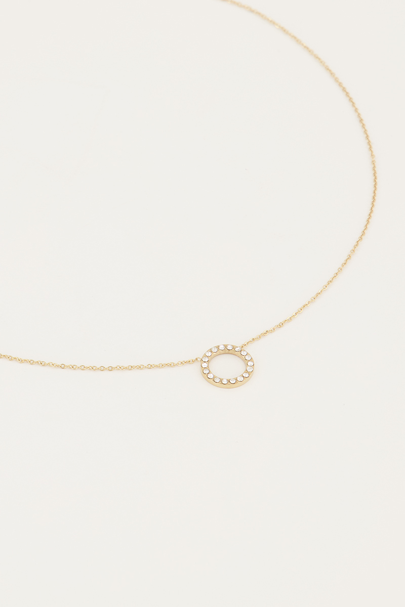 Ketting open rondje strass
