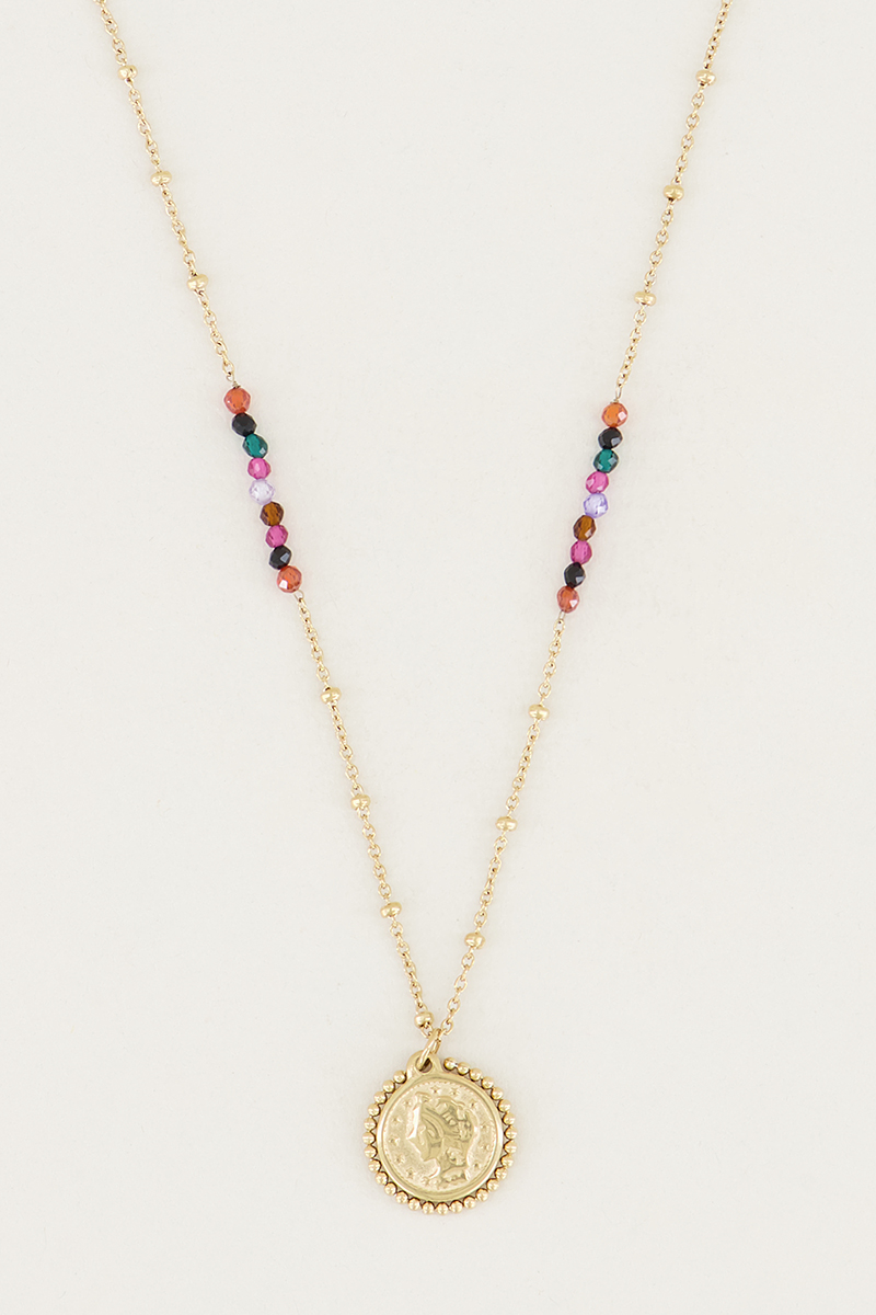 My Jewellery Ketting vintage muntje&kralen female Goud/Zilver one size