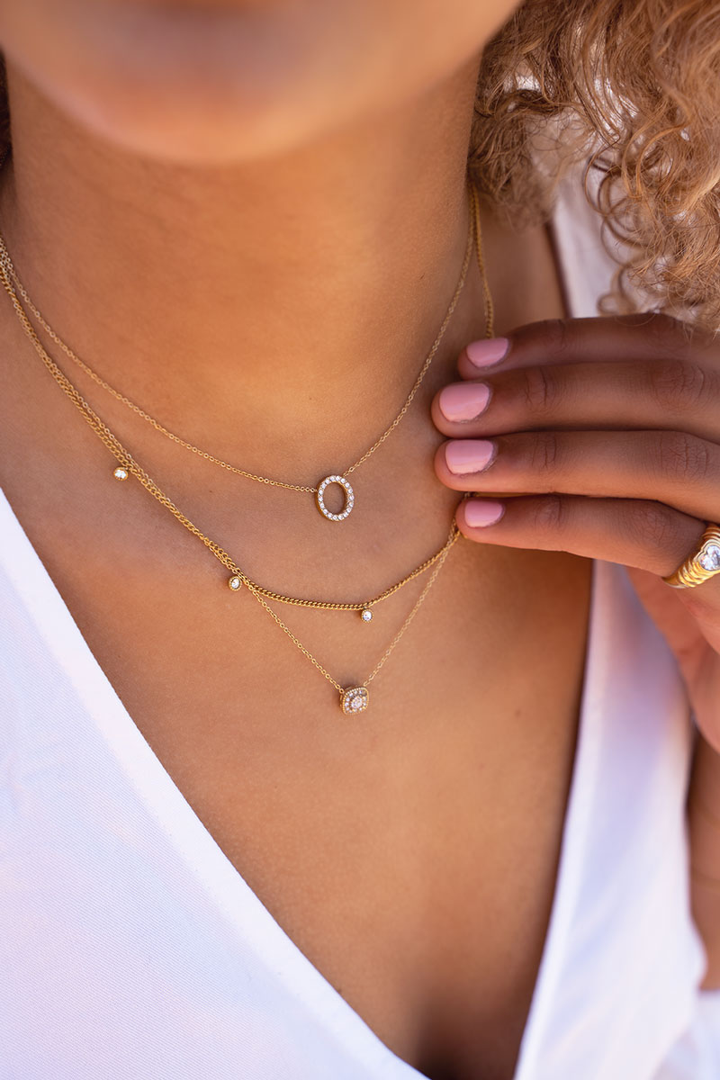 Ketting open rondje strass | My Jewellery