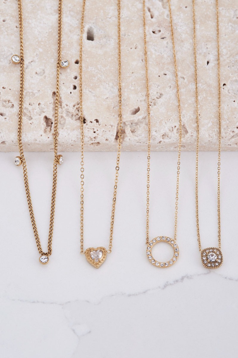 Ketting open rondje strass | My Jewellery
