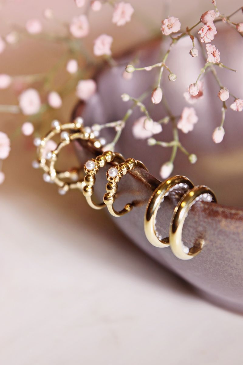 Kleine oorringetjes met parels | Parel oorbellen