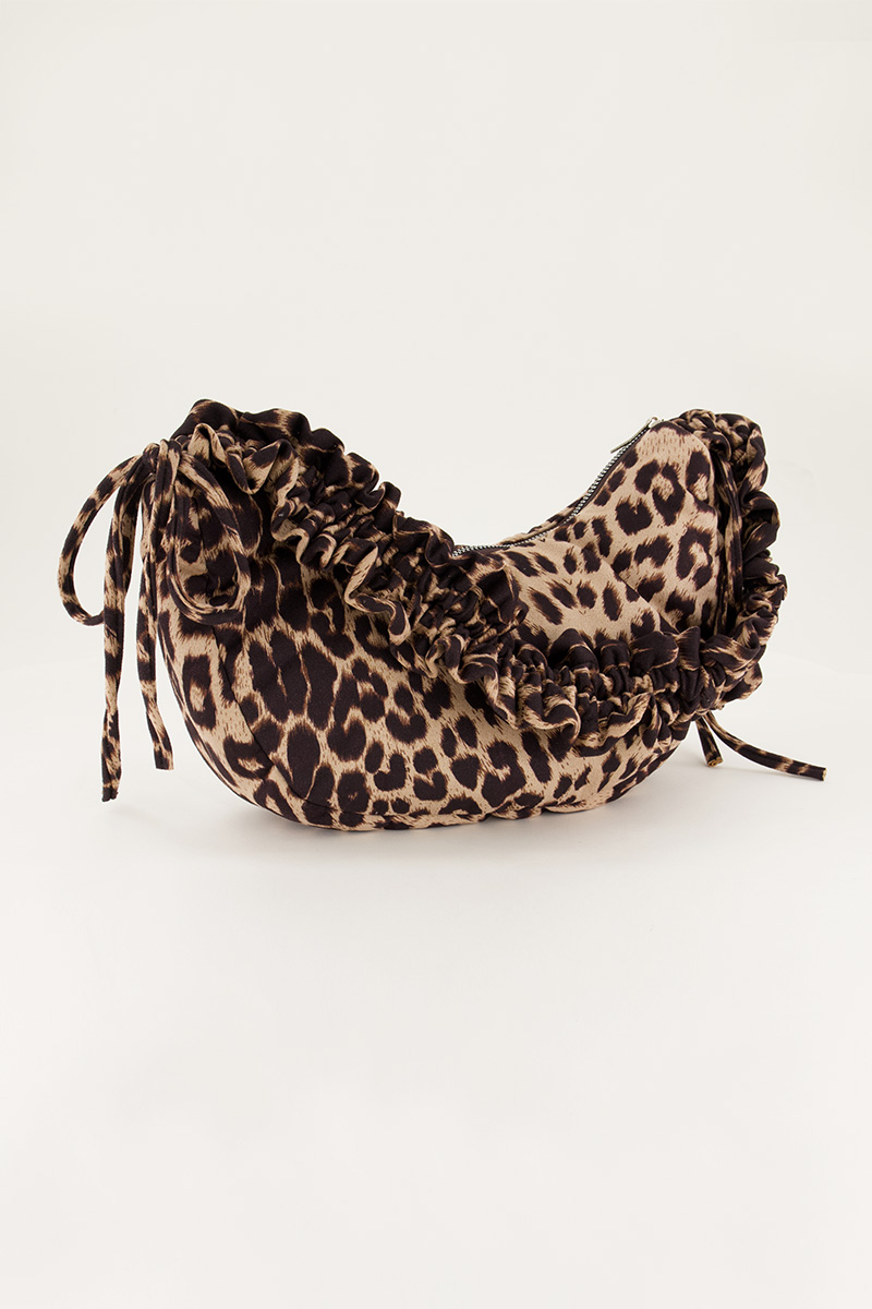 Leopard print crossbody bag with ruffles | My Jewellery