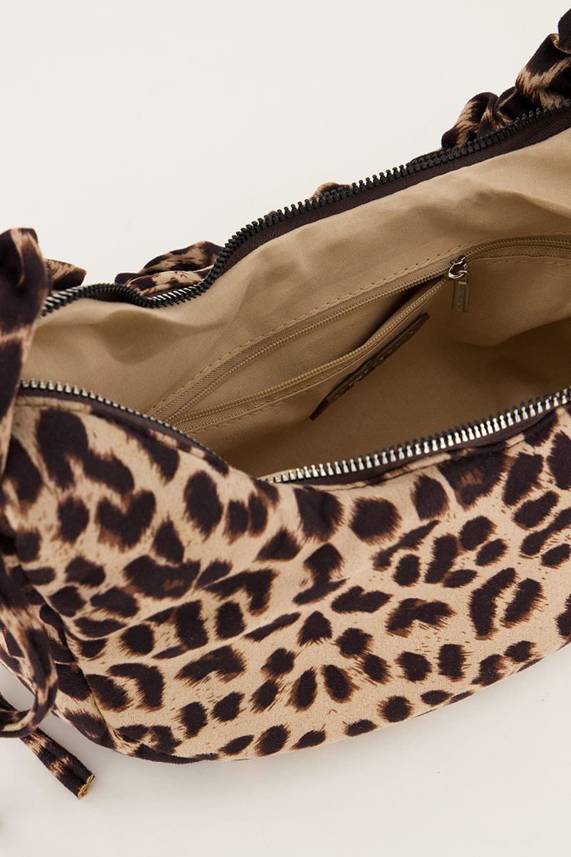 Leopard print crossbody bag with ruffles | My Jewellery