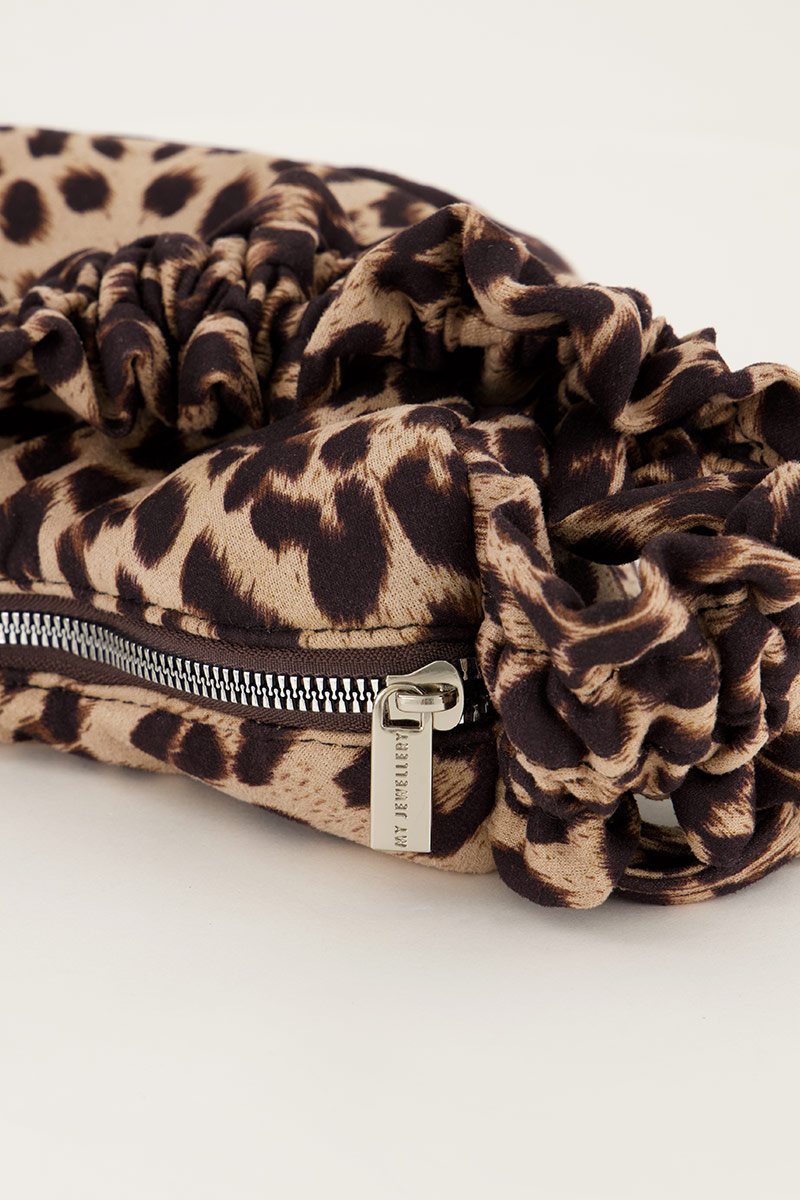 Leopard print crossbody bag with ruffles | My Jewellery