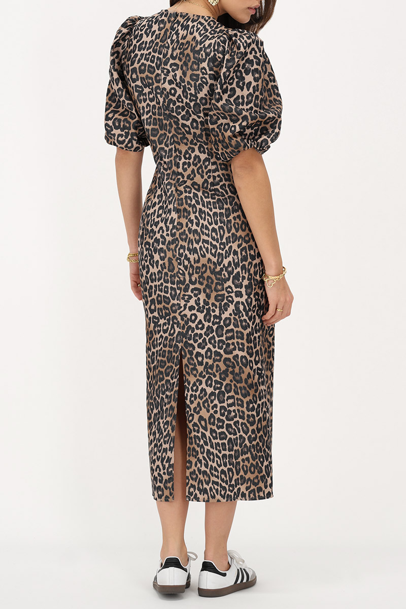 Panther print maxi dress with puff sleeves | My Jewellery