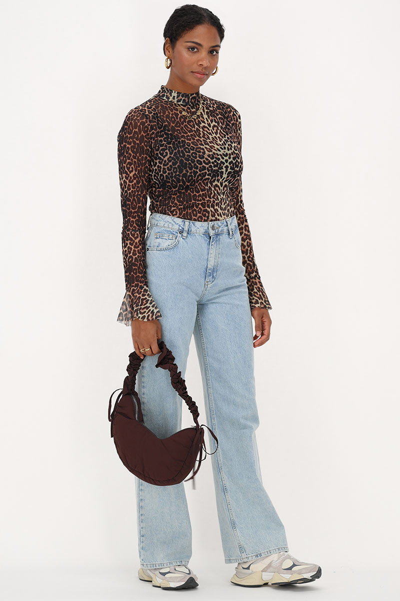 Panther print mesh top with cuff | My Jewellery
