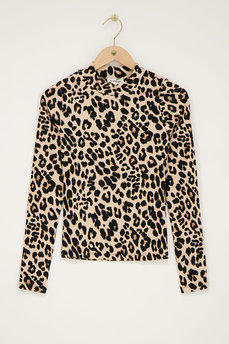 Panther print top with turtleneck | My Jewellery