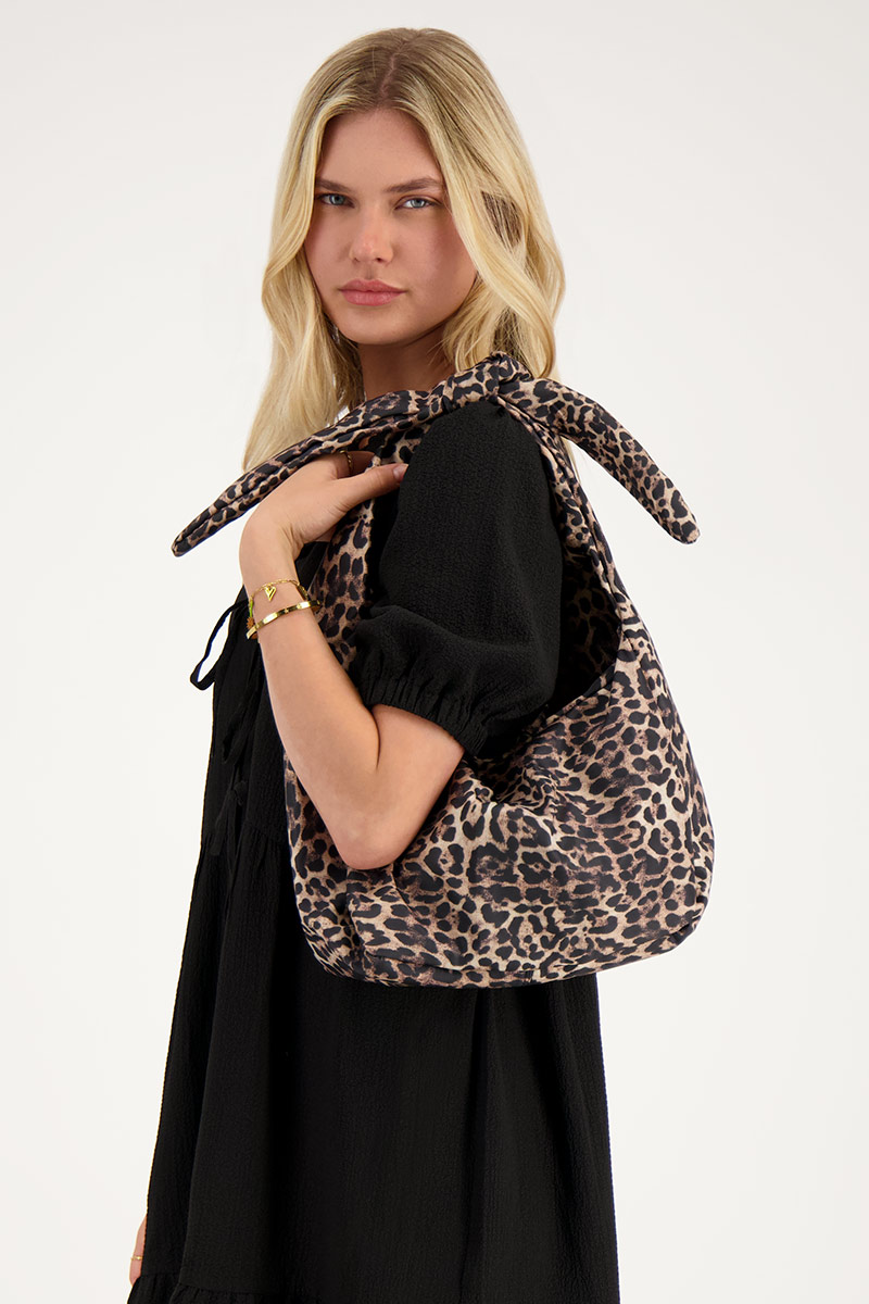 Panther print shoulder bag with bow | My Jewellery
