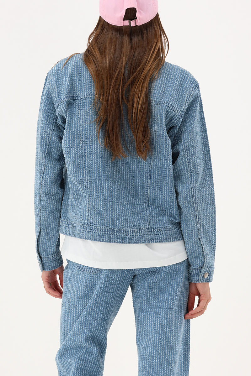 Light blue bouclé denim jacket | My Jewellery