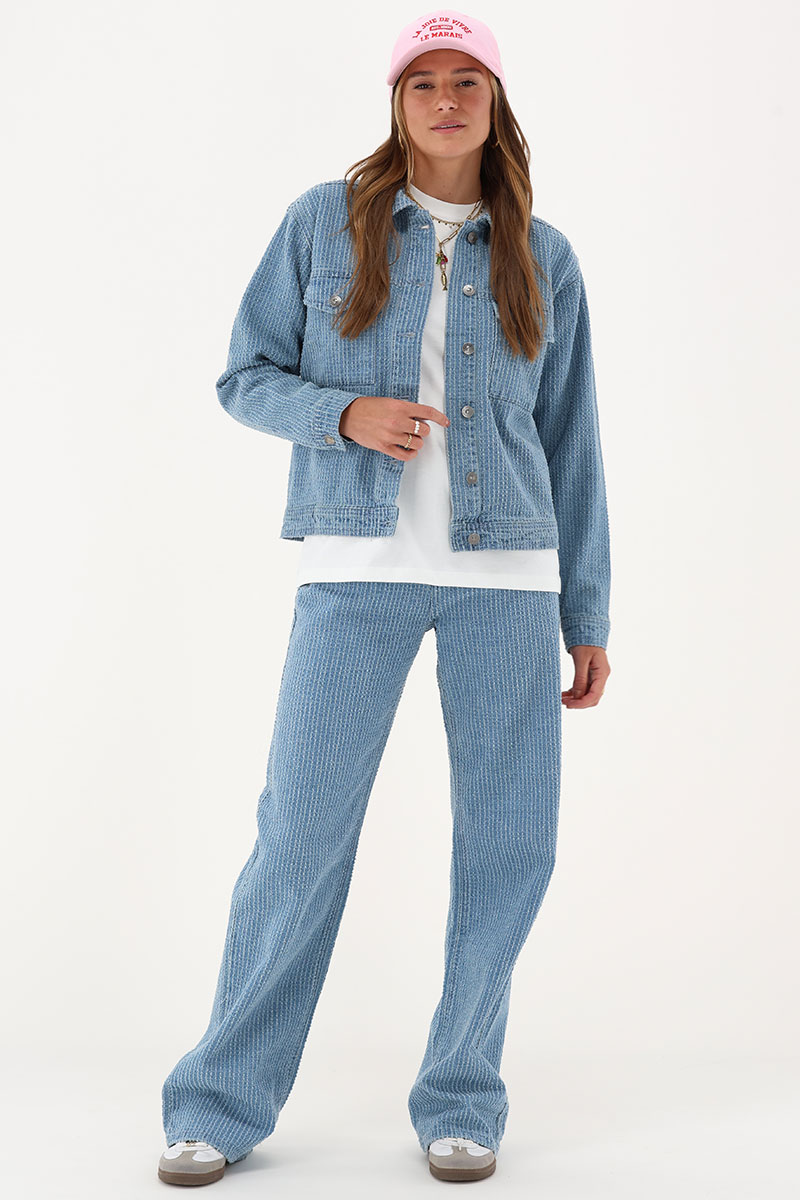 Light blue bouclé denim jacket | My Jewellery