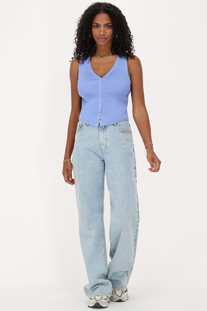 Light blue vest with buttons | My Jewellery