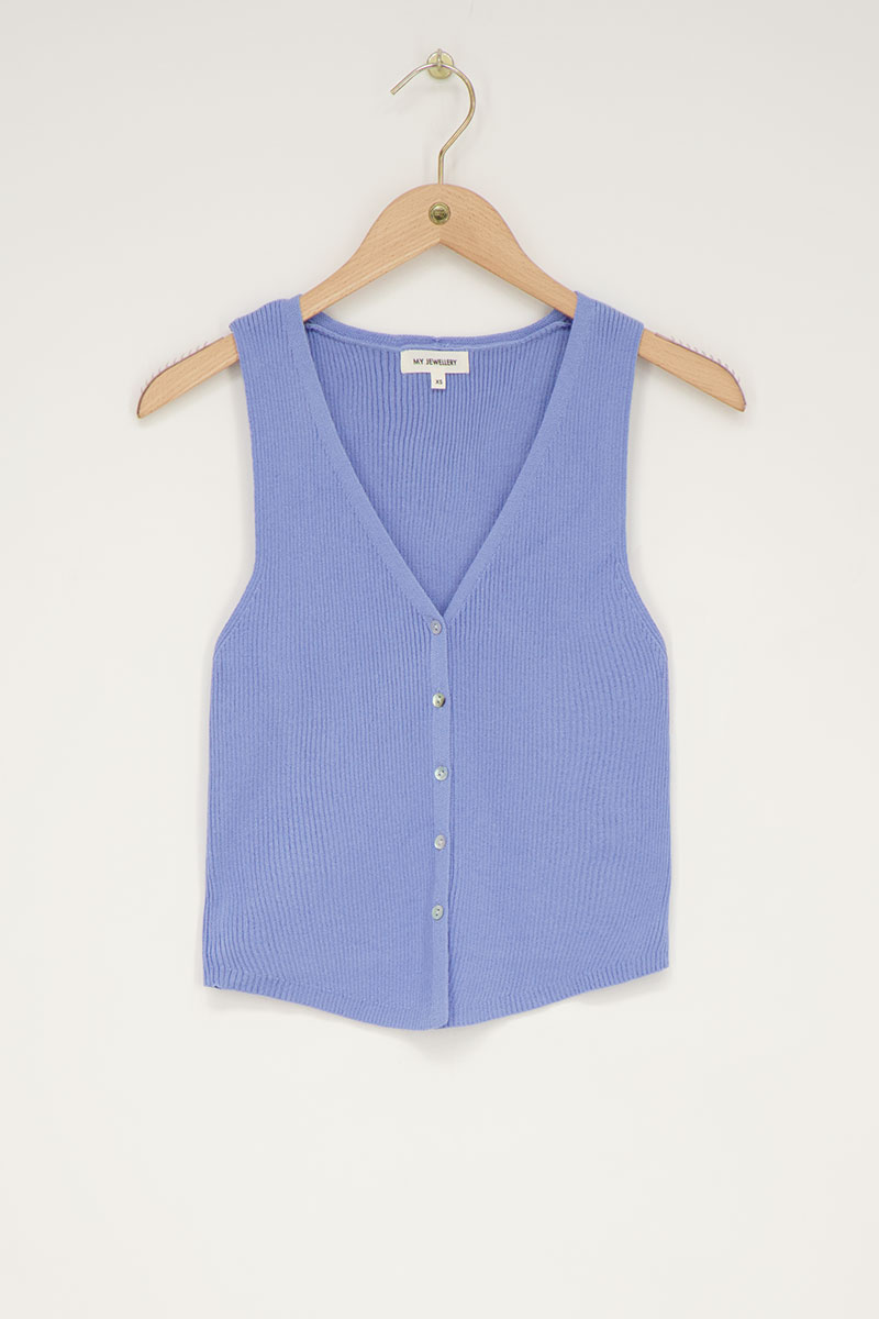 Light blue gilet with buttons | My Jewellery