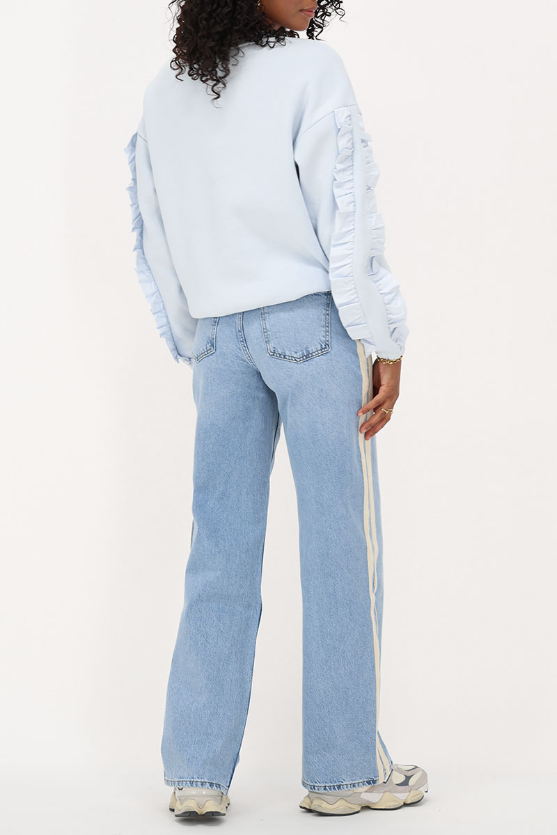 Light blue wide leg jeans with tapes | My Jewellery