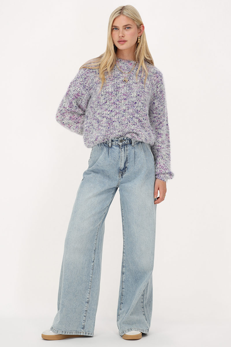 Lilac knit fuzzy sweater | My Jewellery