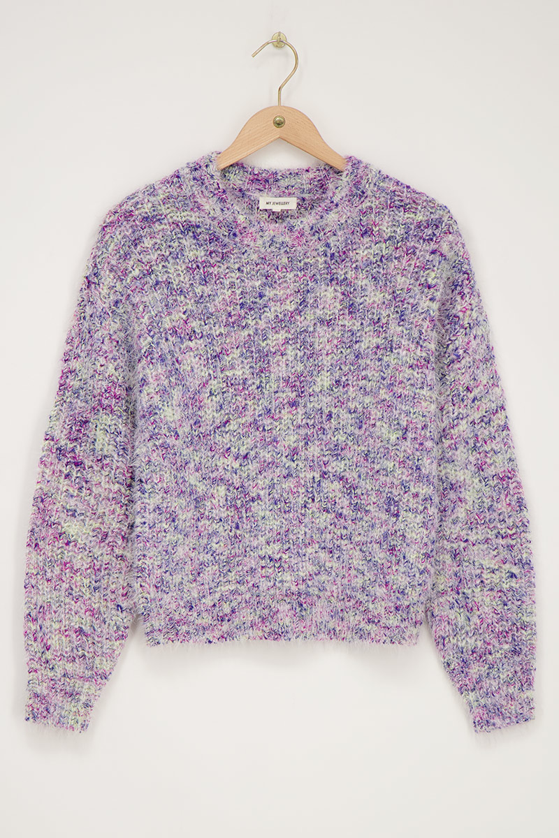 Lilac knit fuzzy sweater | My Jewellery