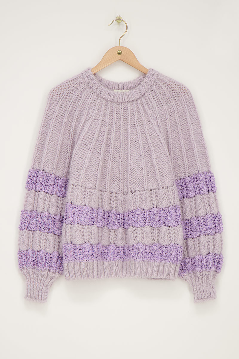 Pull en maille lilasà rayures | - My jewellery - Modalova